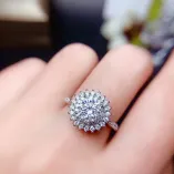 925 Silver 18K Gold-Plated Moissanite Ring Setting For 6.5mm (1ct) Round Unset