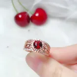 925 Silver 18K Gold-Plated Openwork Ring Setting For 6x6mm Round Jade/Nephrite/Colored Gemstones Unset