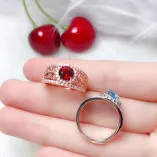 925 Silver 18K Gold-Plated Openwork Ring Setting For 6x6mm Round Jade/Nephrite/Colored Gemstones Unset