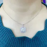 925 Silver 18K Gold-Plated Pendant Settings For 6.5mm (1ct), 8mm (2ct) & 9mm (3ct) Round Moissanite Unset