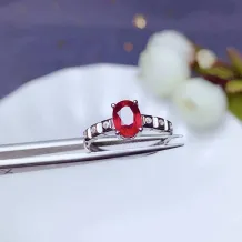 925 Silver 18K Gold-Plated Ring Setting For 5x7mm Oval Ruby Unset