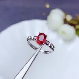 925 Silver 18K Gold-Plated Ring Setting For 5x7mm Oval Ruby Unset