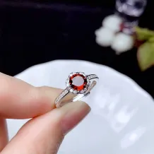 925 Silver 18K Gold-Plated Ring Setting For 6.5mm Round Moissanite &amp; Colored Gemstones