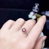 925 Silver 18K Gold-Plated Ring Setting For 6.5mm Round Moissanite & Colored Gemstones