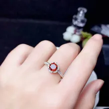 925 Silver 18K Gold-Plated Ring Setting For 6.5mm Round Moissanite &amp; Colored Gemstones