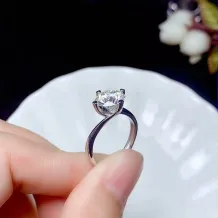 925 Silver 18K Gold-Plated Ring Settings Twisted Shank 4-Prong Design for 5mm (0.5ct) &amp; 6.5mm/9mm (1-3ct) Round Stones