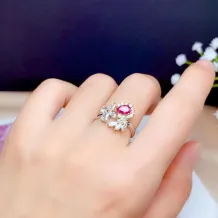 925-Silver 18k Two-Tone Gold-Plated Luxury Ring Setting For 4x6mm Pear-Shaped Colored Gemstones