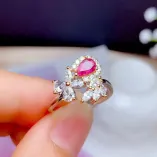 925-Silver 18k Two-Tone Gold-Plated Luxury Ring Setting For 4x6mm Pear-Shaped Colored Gemstones