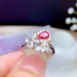 925-Silver 18k Two-Tone Gold-Plated Luxury Ring Setting For 4x6mm Pear-Shaped Colored Gemstones