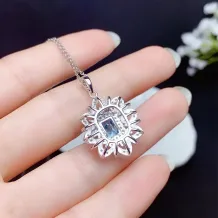 925 Silver 18k Two-Tone Gold-Plated Ring &amp; Pendant Setting For 4x6/5x7mm Square Topaz/Ruby