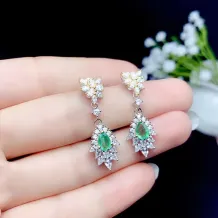 925 Silver Dual-Tone 18K Gold Ring &amp; Earring Set for 4x6mm Teardrop Gemstones