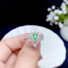 925 Silver Dual-Tone 18K Gold Ring &amp; Earring Set for 4x6mm Teardrop Gemstones