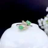925 Silver Dual-Tone Gold Ring Setting for 4x5mm Oval Red/Blue/Emerald Gems