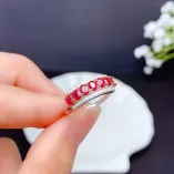 925 Silver Gold Plated Eternity Band Setting For 7-Stone 3x4mm Oval Colored Gemstones