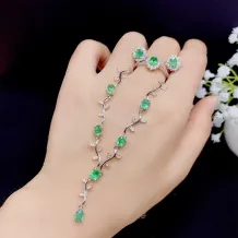 925 Silver Gold-Plated Jewelry Set for 4x5mm Oval Gemstones (Ring+Earrings+Necklace)