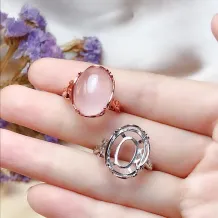 925 Silver Gold Plated Large Oval Ring Settings For 10x14mm to 15x20mm Gemstones