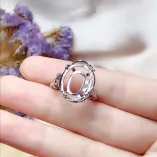 925 Silver Gold Plated Large Oval Ring Settings For 10x14mm to 15x20mm Gemstones