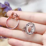 925 Silver Gold Plated Large Oval Ring Settings For 10x14mm to 15x20mm Gemstones