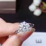 925 Silver Gold-Plated Moissanite Ring Settings For 5/6.5/8/9mm Round Unset