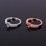 925 Silver Gold Plated Ring Holder For Oval 4x6mm Gemstone