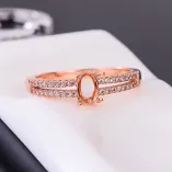 925 Silver Gold Plated Ring Holder For Oval 4x6mm Gemstone