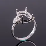 925 Silver Gold Plated Ring Setting For Oval 10x14mm Gemstones