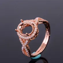 925 Silver Gold Plated Ring Setting For Oval 7x9mm Gemstone