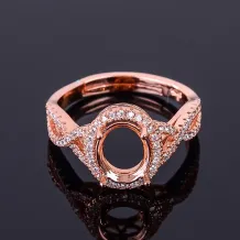 925 Silver Gold Plated Ring Setting For Oval 7x9mm Gemstone