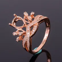 925 Silver Gold Plated Ring Setting For Oval Water Drop 6x8 5x7mm Gemstone