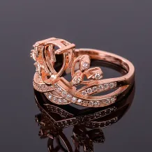 925 Silver Gold Plated Ring Setting For Oval Water Drop 6x8 5x7mm Gemstone