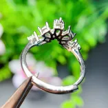 925 Silver Gold Plated Teardrop Ring Setting for 3x5mm Gemstones