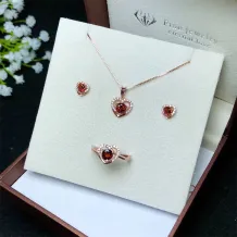  925 silver gold plated Unset Jewelry Set (Ring/Pendant/Earring Settings) for 4x4 5x5mm Round Stones