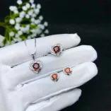  925 silver gold plated Unset Jewelry Set (Ring/Pendant/Earring Settings) for 4x4 5x5mm Round Stones