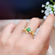 925 Silver Plated Gold Antique Gold-Plated Ring Setting For 4x5mm Oval Emerald