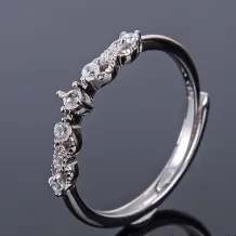 925 Silver Plated Gold Simplicity Ring Settings Round 2x2 Gemstones