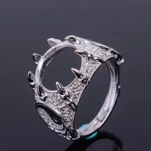 925 Silver Plated Gold Vintage Ring Setting No Stone Round 11x11mm Gemstones