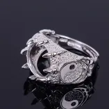 925 Silver Plated Gold Vintage Ring Setting No Stone Round 11x11mm Gemstones