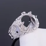 925 Silver Plated Gold Vintage Ring Setting No Stone Round 11x11mm Gemstones