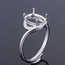 925 Silver Ring Settings for 4x6-12x15mm Oval Stones - Customizable