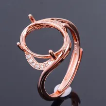 925 Silver Ring Settings for 4x6-12x15mm Oval Stones - Customizable