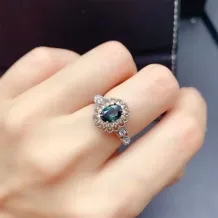 925 Silver With 18k Gold Plating Set With 5×7mm Oval-Cut Colored Gemstone