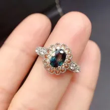 925 Silver With 18k Gold Plating Set With 5×7mm Oval-Cut Colored Gemstone