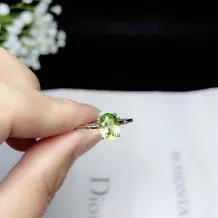 925 sterling gold plated Bamboo-Joint Ring Setting for 4x6 5x6 5x7 6x8mm Oval Jade