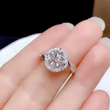 925 Sterling Silver 18k Gold Plated Ring Setting For 6.5/8/9/11mm Round Moissanite