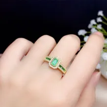 925 Sterling Silver Adjustable Bezel Ring Setting For 3x4mm Square Emerald Unset