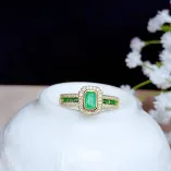 925 Sterling Silver Adjustable Bezel Ring Setting For 3x4mm Square Emerald Unset