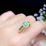 925 Sterling Silver Adjustable Bezel Ring Setting For 3x4mm Square Emerald Unset