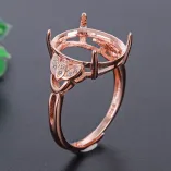 925 Sterling Silver DIY Ring Setting for 12x14mm Oval Jade