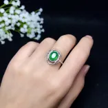 925 Sterling Silver Fashion Ring Setting for 7x9mm Oval Jade & Tourmaline (Unset)
