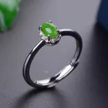 925 Sterling Silver Gold-Plated 4-Prong Ring Setting for 4x6mm Oval Cabochon